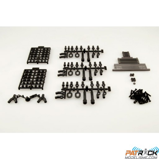 Set upgrade de tirant ALU gris pour scx10 Honcho (empattement 313mm ) AX30550