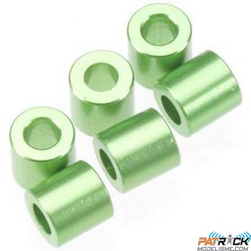 Espaceurs ALU 6x3x6mm vert 6 pièces