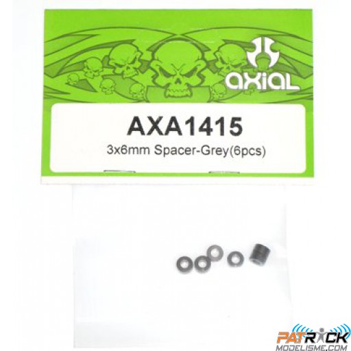 Espaceurs ALU 3x6mm gris 6 pièces