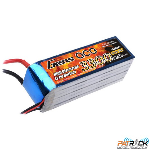 Accu LiPo GENS ACE 3300mAh 6S 22.2V 35C EC5
