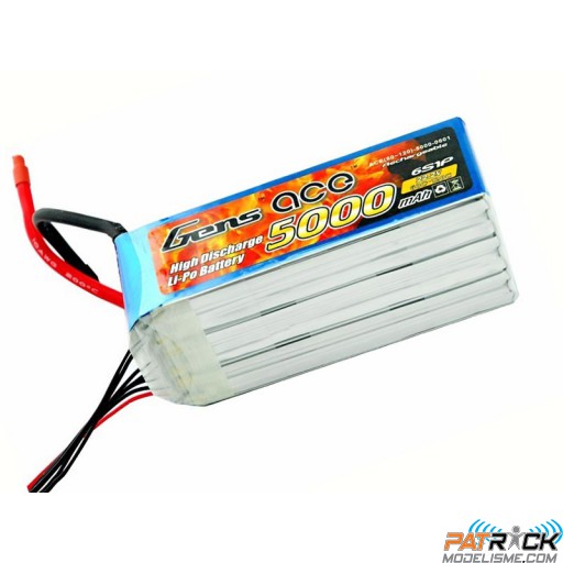 Accu LiPo GENS ACE 5000mAh 6S 22.2V 60C EC5