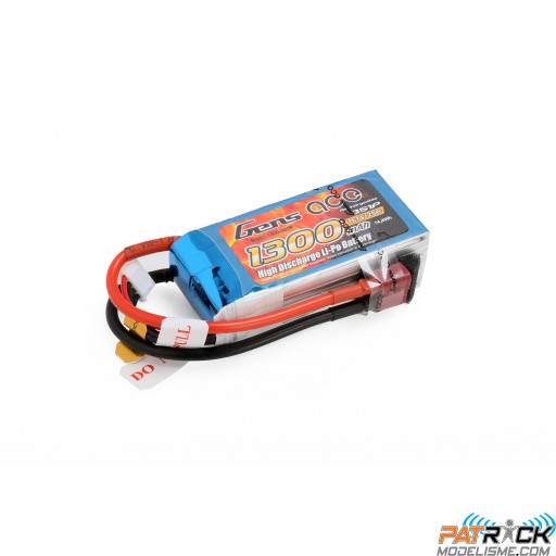 Accu LiPo GENS ACE 1300mAh 3S 11,1V 25C DEAN