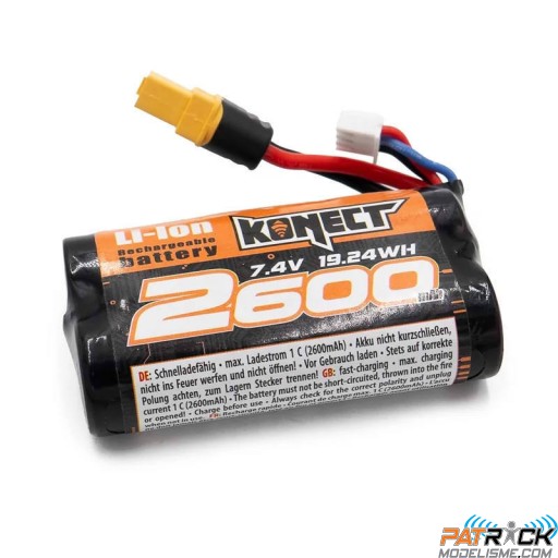 Konect batterie Li-Ion 7.4V 2600mAh XT60 (Funtek)