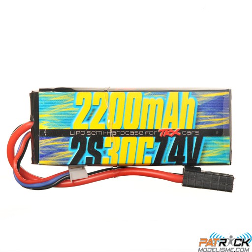 Accu LiPo Beez2B 2S 7,4V 2200 mAh 30C Fiche TRAXXAS - spécial 1/16ème