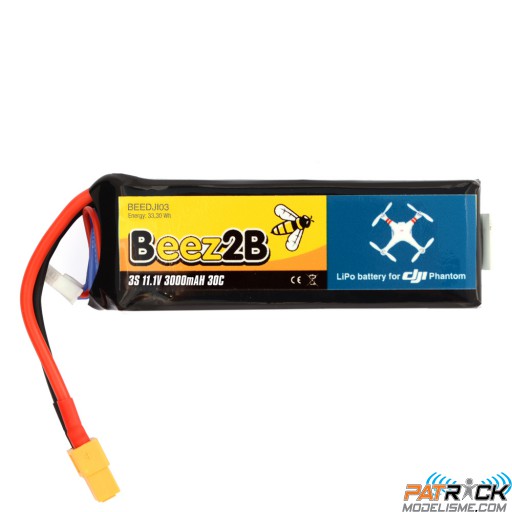 Accu LiPo Beez2B 3s 11.1V 3000mAh 30C pour DJI Phantom