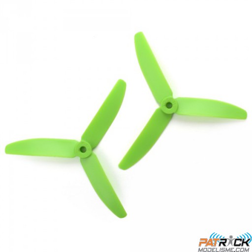 Paire d'hélices 5x4" (Horaire et antihoraire) FPV 220 Competition/Sport. Vertes