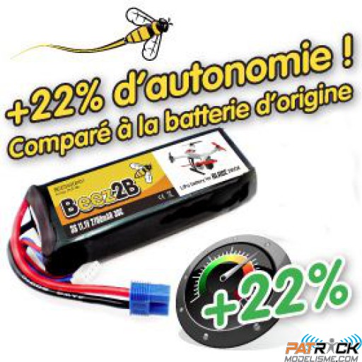 Accu LiPo Beez2B 3s 11.1V 2700mAh 30C pour Blade 350QX
