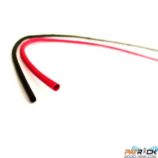 Gaine thermorétractable 3mm livré 50cm noir et 50cm rouge