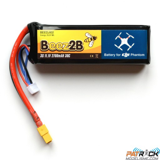 Accu LiPo Beez2B 3s 11.1V 2700mAh 30C pour DJI Phantom