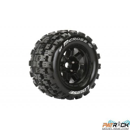 Roues Louise RC ST-MCross Jantes noires Soft Hexa 14mm Granite 1/10e