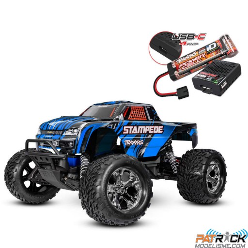 Traxxas Stampede 4x2 brushed HD Bleu + Accus/Chargeur USB-C 1/10e SUR-COMMANDE