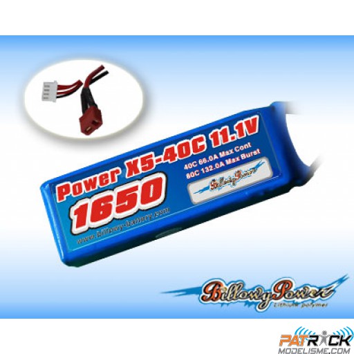 Accu LiPo Billowy Power 1650mah 11.1V 3S 40C Dean / Remplacé