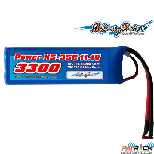 Accu LiPo Billowy Power 3300mah 11.1V 3S 35C Dean / Remplacé