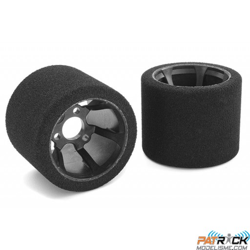 Roues mousses Corally Attack touring arrière 38,5mm 30 shore Pink 1/12e
