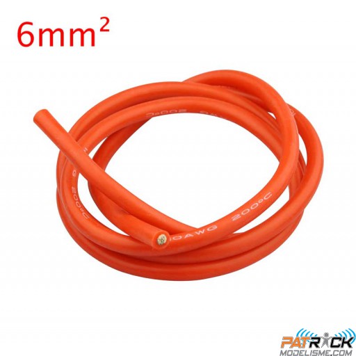 Câble silicone Yuki 10AWG 6mm² – rouge 1 Mètre