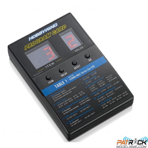 HobbyWing - Carte de programmation - Platinum/ Flyfun/ Ezrun/ Quicrun/ Seaking/ Konect