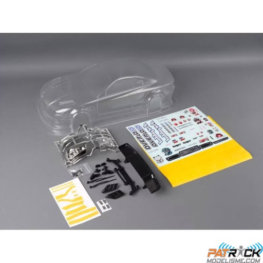 Carrosserie à peindre S15 Drift + aileron + support led + cache vitre/stickers Hobbytech 190mm 1/10ème