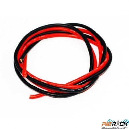 Câble silicone AWG8 - 8.3² rouge+noir (1m+1m)