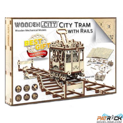 1/30 Wooden city - Tramway de ville avec rails