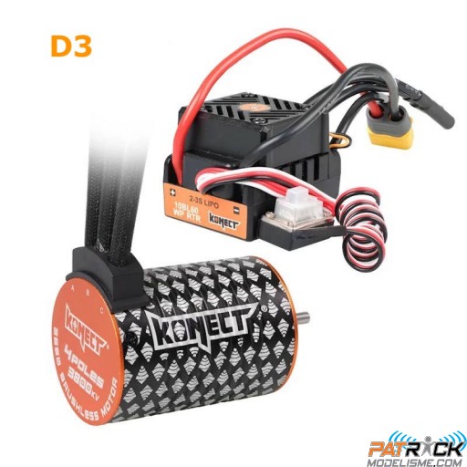 Konect combo D3 brushless WP 60A+ moteur 4P 3650SL 3800Kv