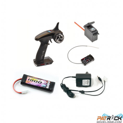 Combo STARTER T2m Racer 3S + Accu + Chargeur TX-RX + Servo - Autos 1/10e, Bateaux