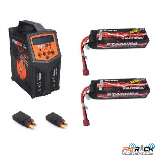 ∆ Combo X-MAXX - XRT - chargeur Pro Duo 80 + 2 lipo Rc System 6700 - 4s Dean/Traxxas