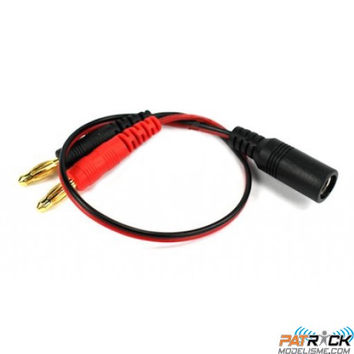 Cordon de charge bananes 4mm vers batteries lunettes Fatshark