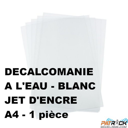 Feuille de décalcomanie à l'eau A4 blanche (Jet d'encre)