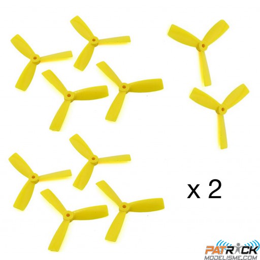 Hélice tripâle BULLNOSE KINGKONG 4X4.5’’ CW+CCW 10 paires Jaune