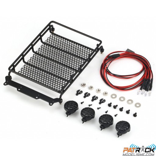 Galerie acier avec barre de led pour TRX-4/ SCX10/ TAMIYA