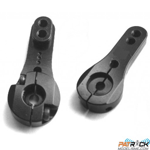 Palonnier alu noir (24 dents) pour servos Hitec