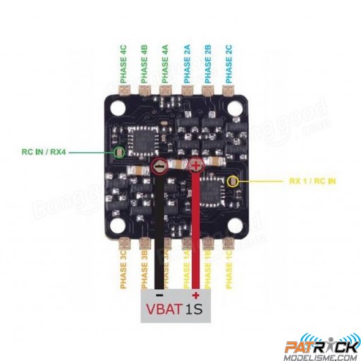 Micro ESC 4 en 1 Racerstar Star4 Blheli_S 4A 1S D-Shot 600 Oneshot-Multishot 1.35g 16x16mm