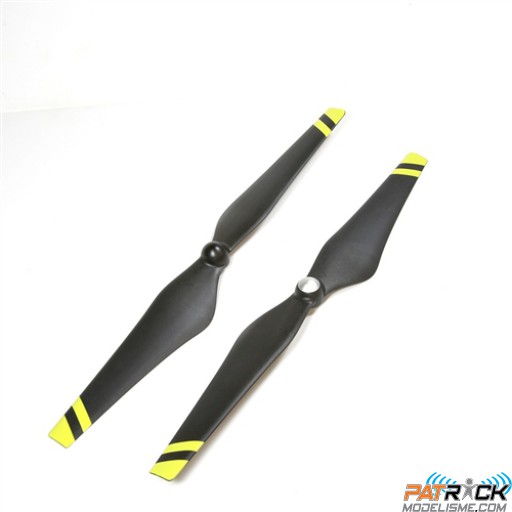 Paire d'hélices DJI 12x4.2" auto-serrantes noires et jaunes (rotation horaire et anti-horaire) - MOTORISATIONS E600