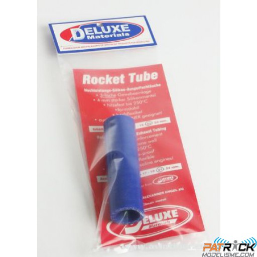Tube Rocket silicone renforcé bleu 19 intérieur/26 extérieur/100mm long