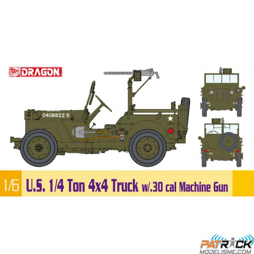 1/6 Dragon models Jeep U.S. 1/4 Ton 4x4 avec machine gun calibre 30 Mitrailleuse 1/6