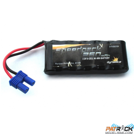 Accu NiMh Dynamite SpeedPack 7.2v 260mAh EC-3 à plat 