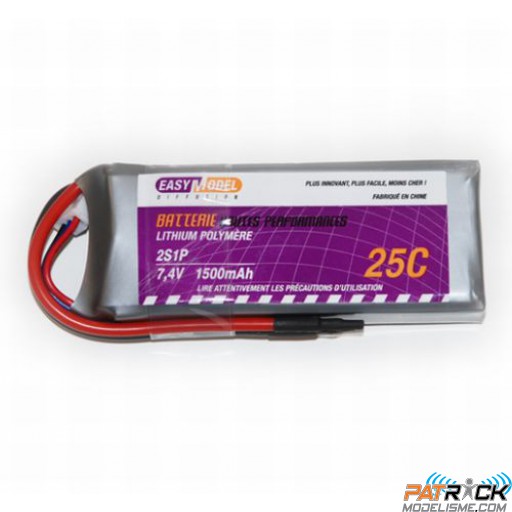 Accu LiPo Easymodel 1500 mAh 2S 7,4V 25C