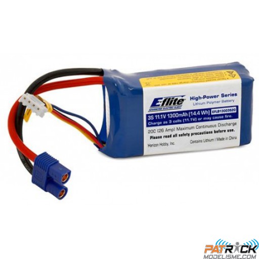 Batterie LiPo EFLITE 1300mAh 3S 11,1v 20C EC3