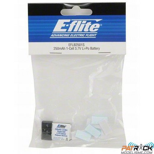 Batterie LiPo E-flite 250 mAh 20C 1S 3,7v -TANDEM RESCUES/MOSKITO et CORSAIR Parkzone