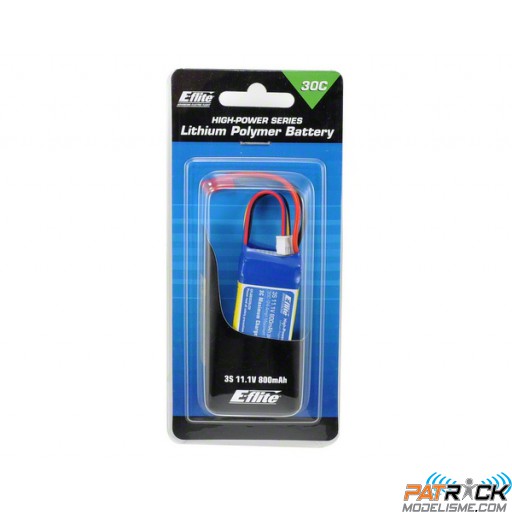 Batterie LiPo E-flite 3S 800mAh 11.1V 20C JST - BLADE CX4/SR Remplacé par EFLB8003SJ30