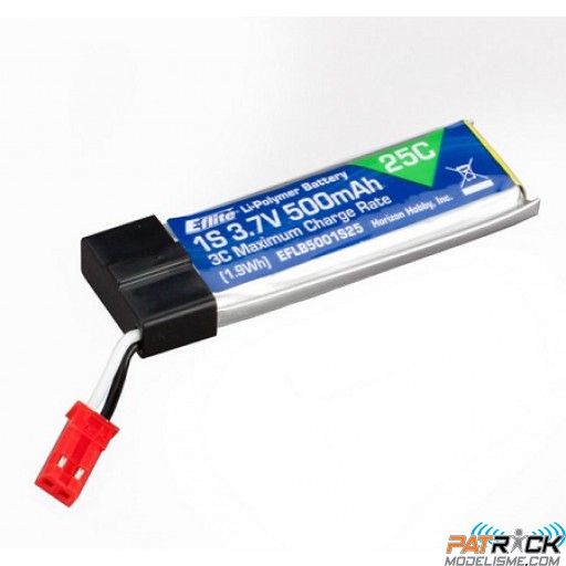 Batterie lipo EFLITE 1S 500mAh 3.7V 25C - 120S/120SR/mQX/Solo Pro 328/H15/LARK