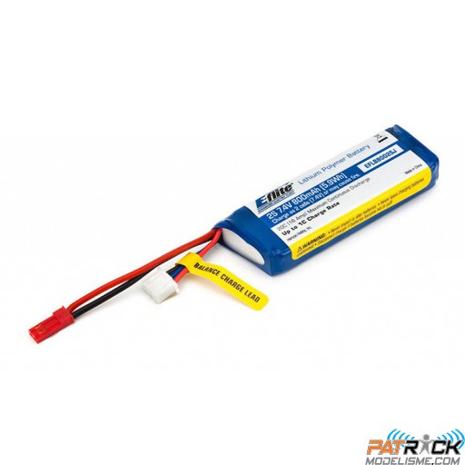 Batterie LiPo EFLITE 800mAh 2S 7.4V 20C 20AWG JST