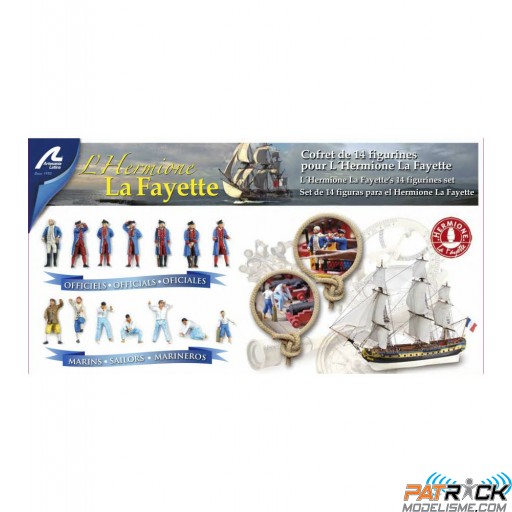 1/89e Artesanía Latina Ensemble de 14 Figurines en Métal Hermione La Fayette
