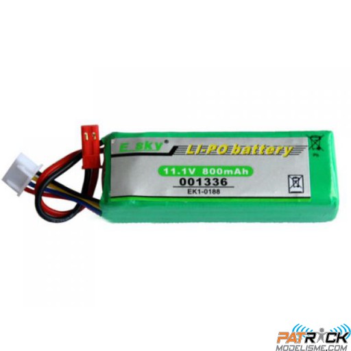 Batterie LiPo 20C 3S 800mah pour  BIG LAMA / E500 Esky / Honey Bee V2