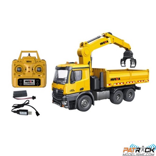 Camoin benne avec pince 1/14e RC HUINA - Prêt à rouler