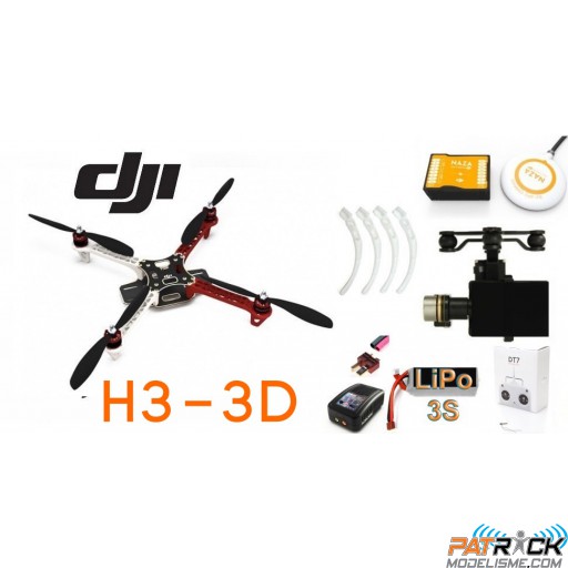 ∆ DJI F450 e305 - NAZA-M V2+H3-3D+Train+Radio DT7+LiPo 3S+Chargeur