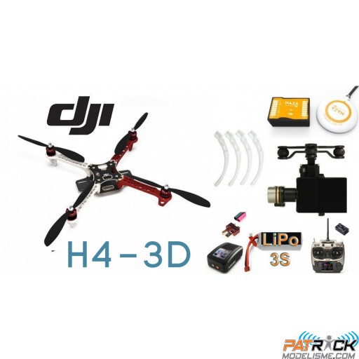 ∆ DJI F450 e305 - NAZA-M V2+H4-3D+GCU+Train+Radio AT9+LiPo 3S+Chargeur