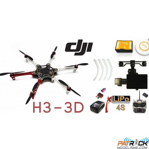 ∆ DJI F550 e305 - NAZA-M V2+H3-3D+Train+Radio AT9+LiPo 4S+Chargeur