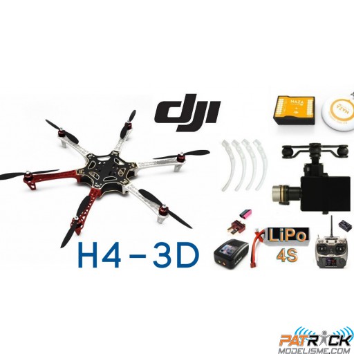 ∆ DJI F550 e305 - NAZA-M V2+H4-3D+GCU+Train+Radio AT9+LiPo 4S+Chargeur