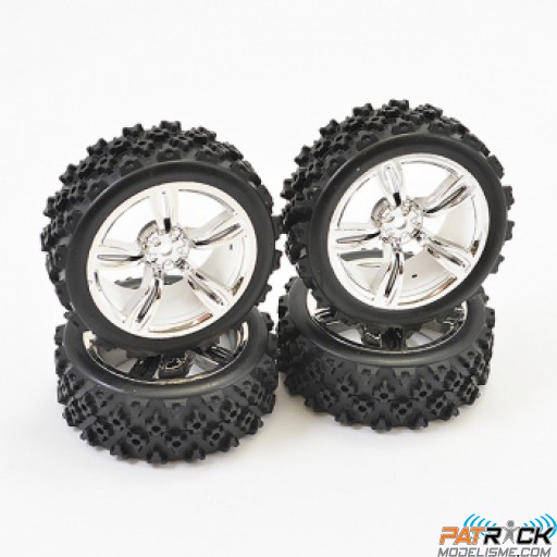 Roues Fastrax Touring Rally TERRE chromées 4pcs 1/10e